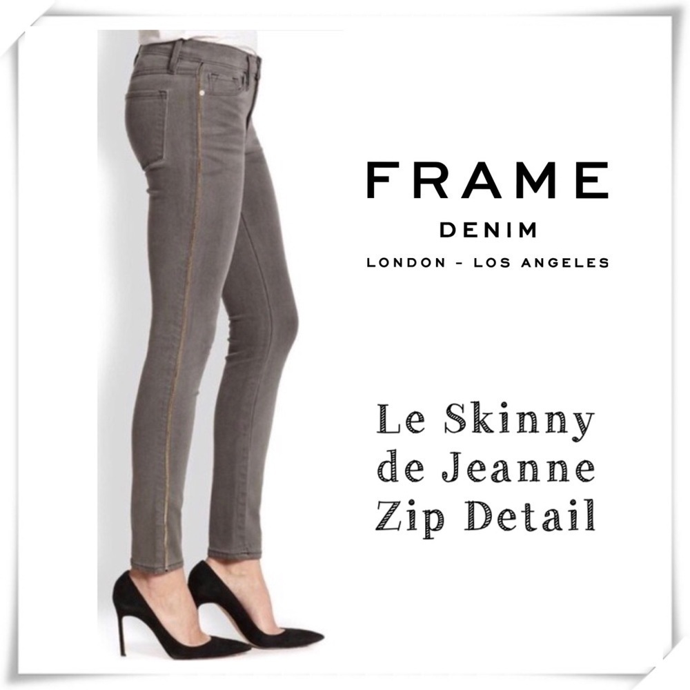 Frame Denim Le Skinny de Jeanne Zip Ankle Jeans